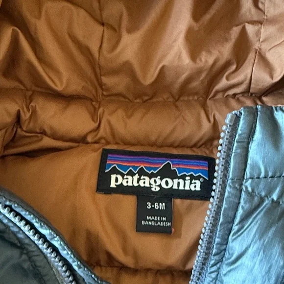 Patagonia Charcoal Puffer Jacket with Blue Accents - Picture 2 of 3